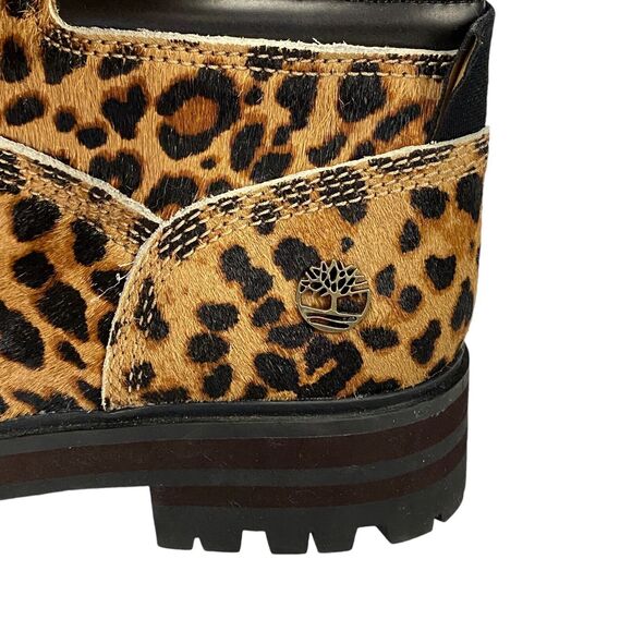 Timberland Mid Hiker Boots Womens 6.5 Brown Animal Print Comfort Lace Up A2GCR - Picture 13 of 16